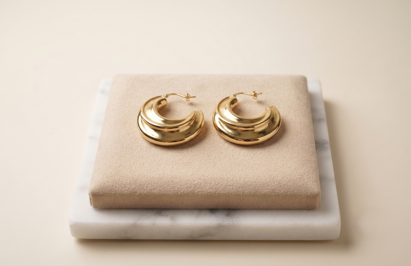 Aretes Brad Chapadas En Oro