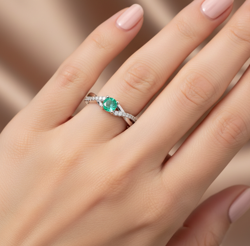 Anillo Con Esmeralda Aurum