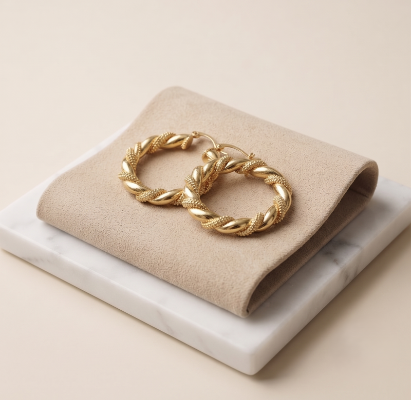Aretes Aloha Bold Chapadas En Oro