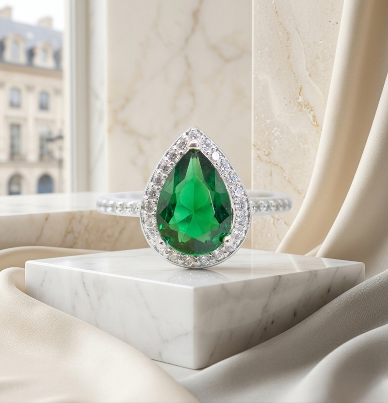 Anillo Zafiro Baño de Plata