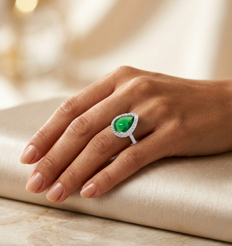 Anillo Zafiro Baño de Plata