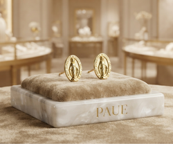 Arete  Medalla De Luz Baño De Oro