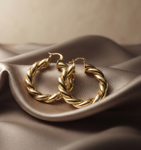 Aretes Infinity Chapadas En Oro