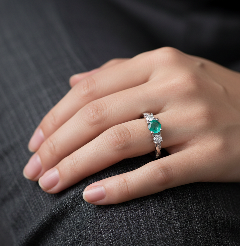 Anillo Con Esmeralda Luxe
