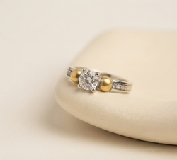 Anillo Esfera de luz Oro Plata