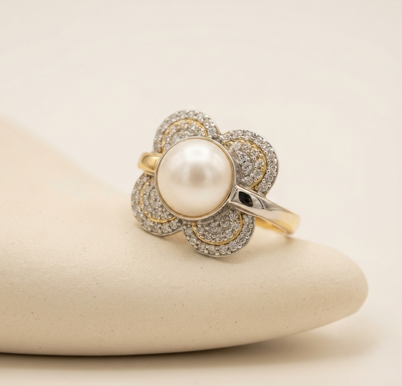 Anillo Domo Oro Plata