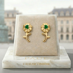 Topo Amantia Oro 18k Con Esmeralda