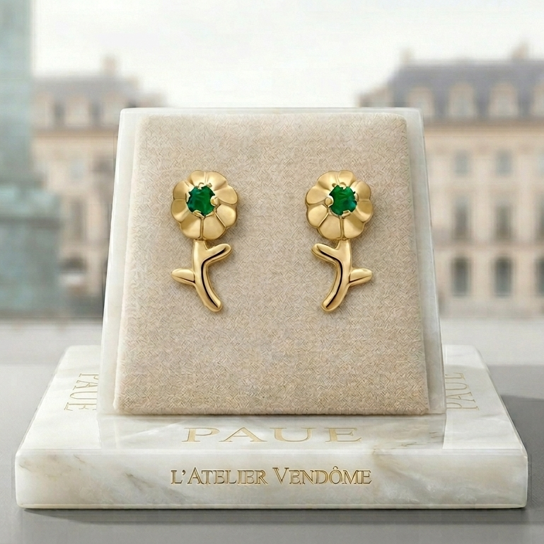 Topo Amantia Oro 18k Con Esmeralda