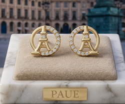 Aretes Torre Eifell En Oro Plata