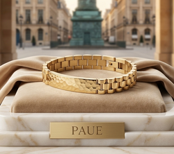 Pulsera Hammered En Oro Laminado