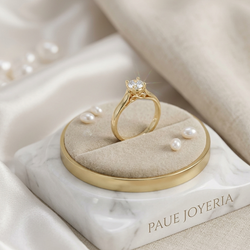 Anillo Zafira De Compromiso Con Diamante 18k