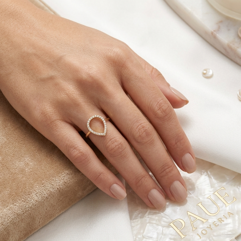 Anillo Azhara Para Uso Diario  Oro 18k