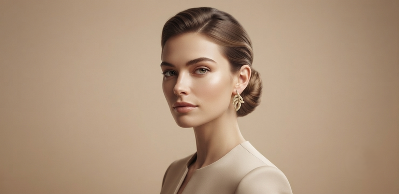 Aretes Feullies De Mujer Chapadas En Oro