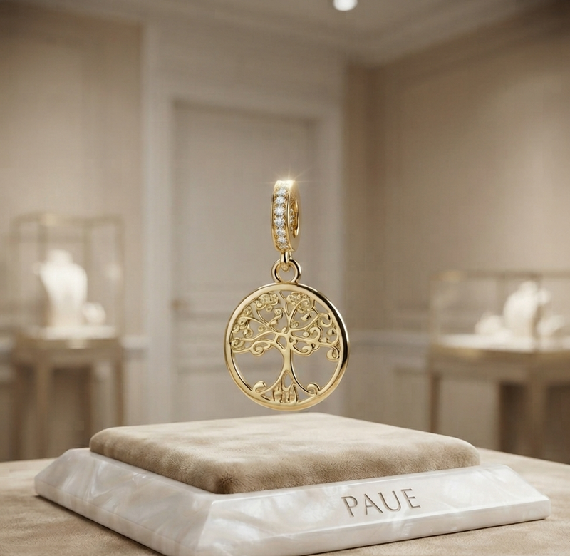 Dije o Sharm Arbol De La Vida Con Baño En Oro