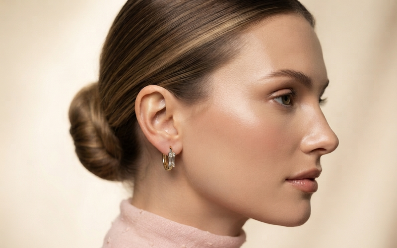 Aretes Minimal Chic Chapadas En Oro
