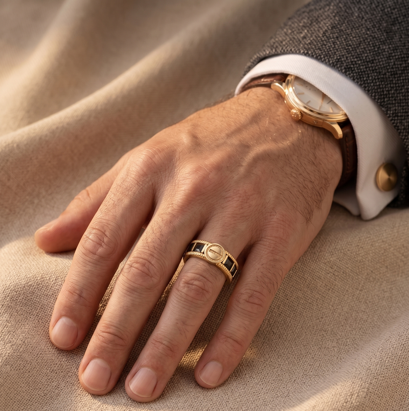 Anillo Monarch En Oro Laminado Para Hombre