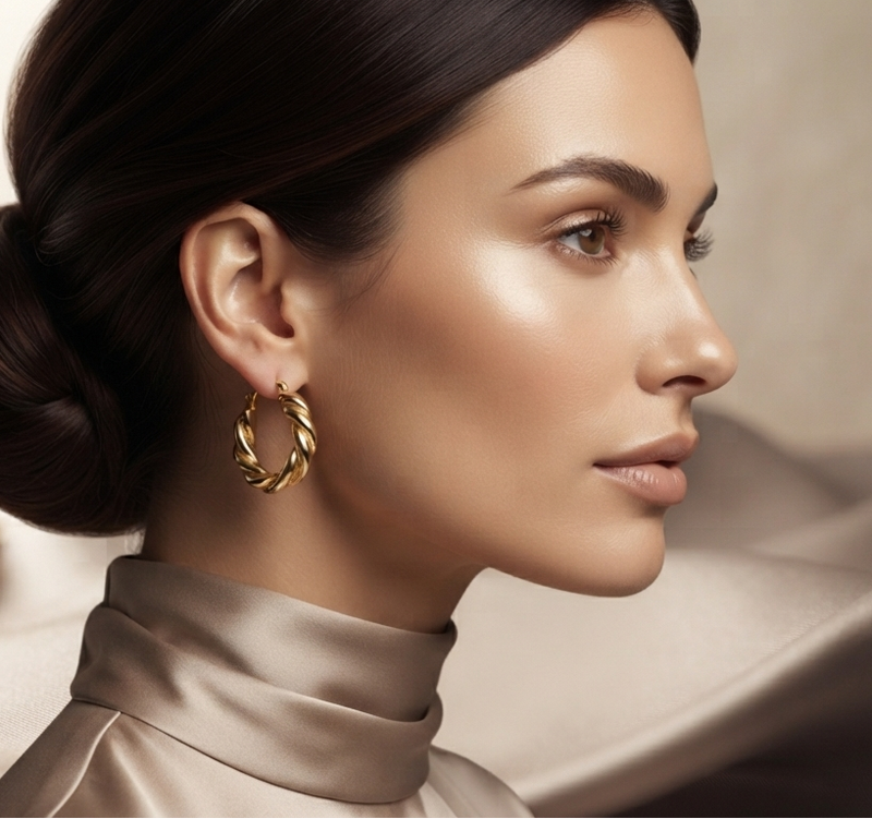 Aretes Infinity Chapadas En Oro