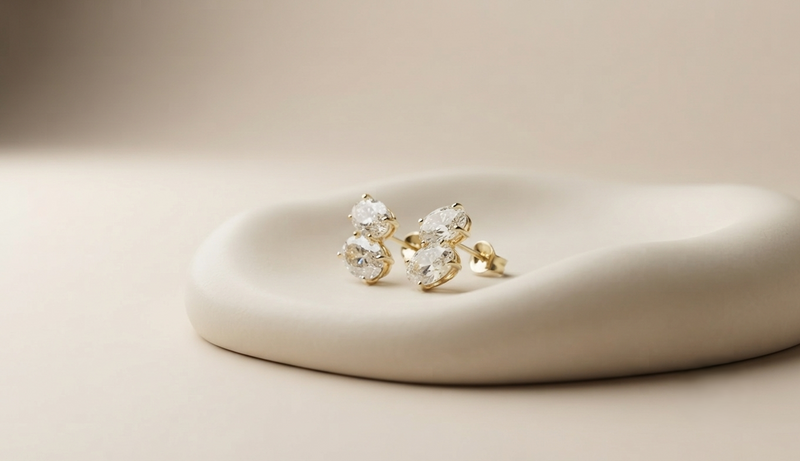 Aretes Geminis De Mujer Chapadas En Oro