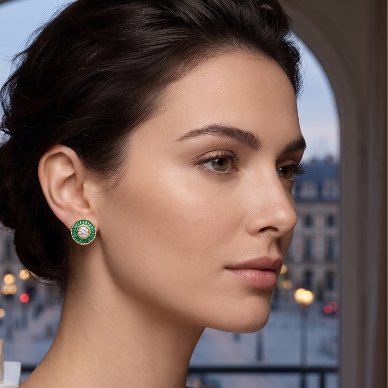 Aretes Empire En Esmeralda