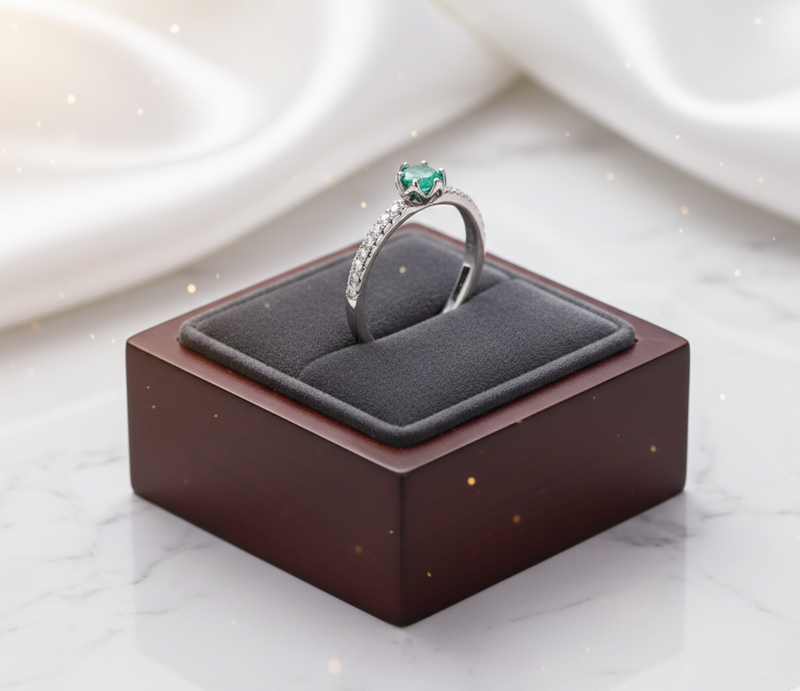Anillo Con Esmeralda Layla