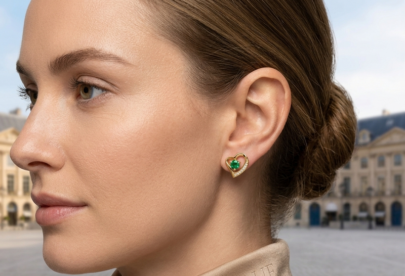 Aretes Corazaú En Esmeralda