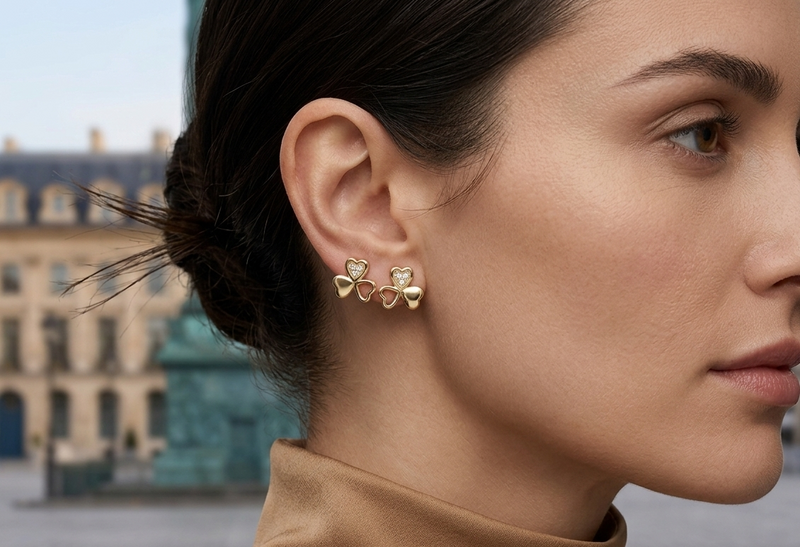 Aretes Pétalo En Oro Plata