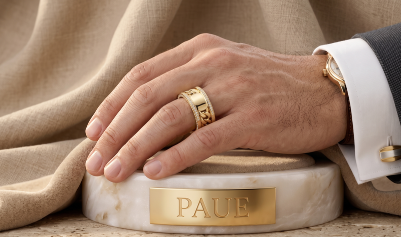 Anillo Bond En Oro Laminado Para Hombre