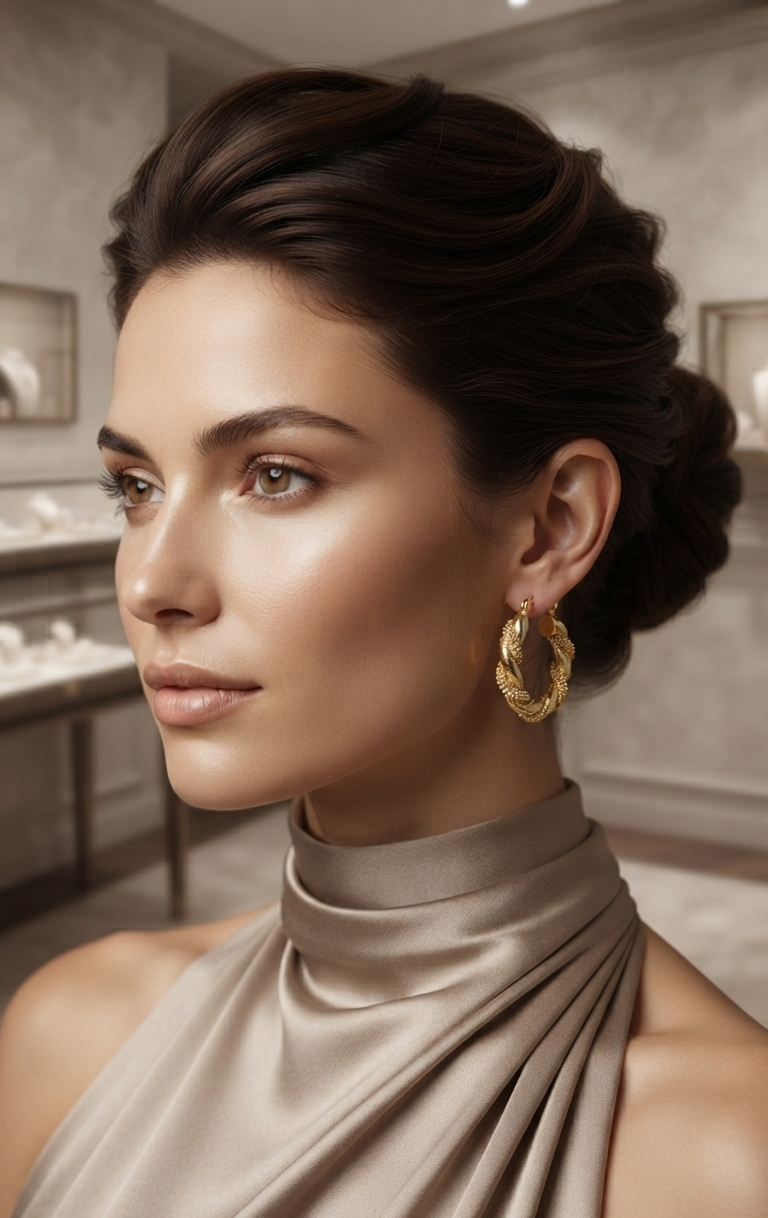 Aretes Aloha Bold Chapadas En Oro