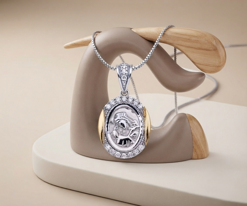 Dije Oval Oro Plata