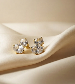 Aretes Constelación  Chapadas En Oro