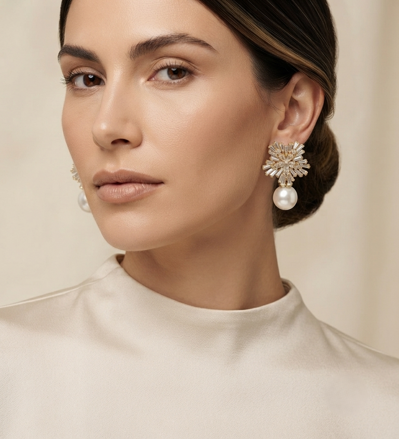Aretes Radiance Chapadas En Oro