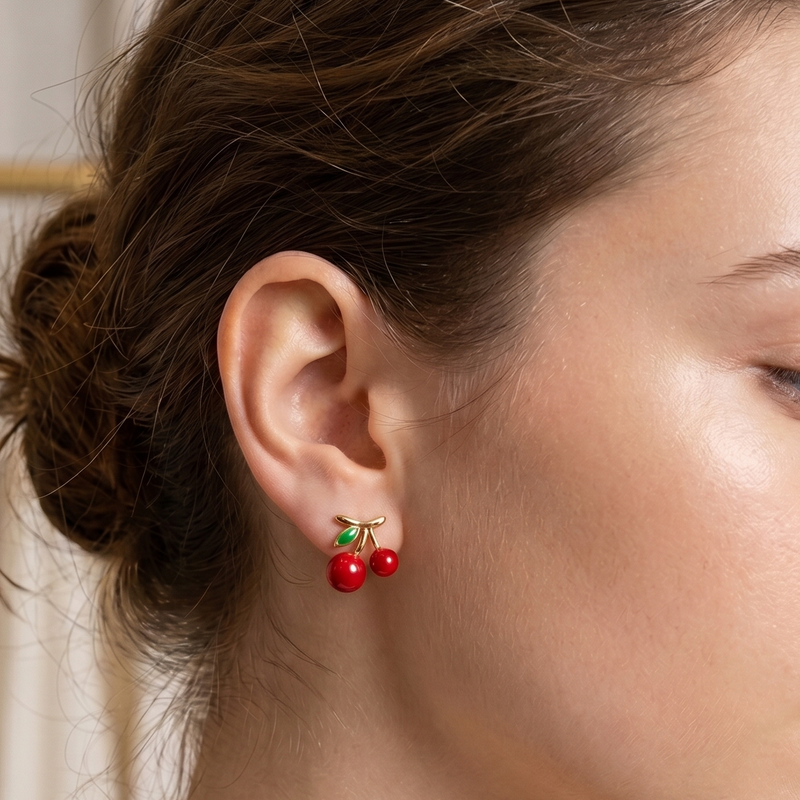 Topos Cherry Chapados en Oro 18K
