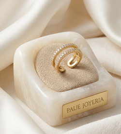 Earcuff Éclat Con Zircones Doble Oro 18k