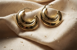 Aretes Brad Chapadas En Oro