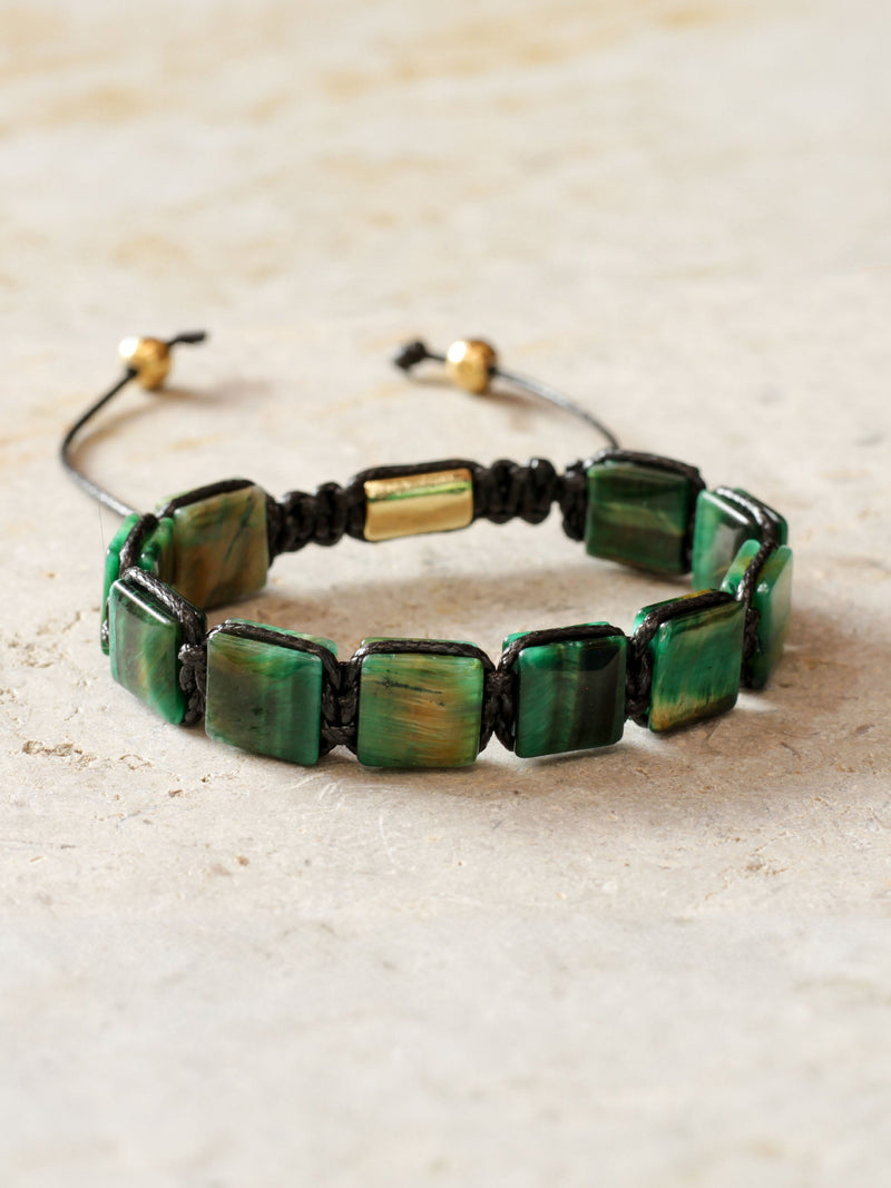 Brazalete Ojo de Tigre Verde 10mm