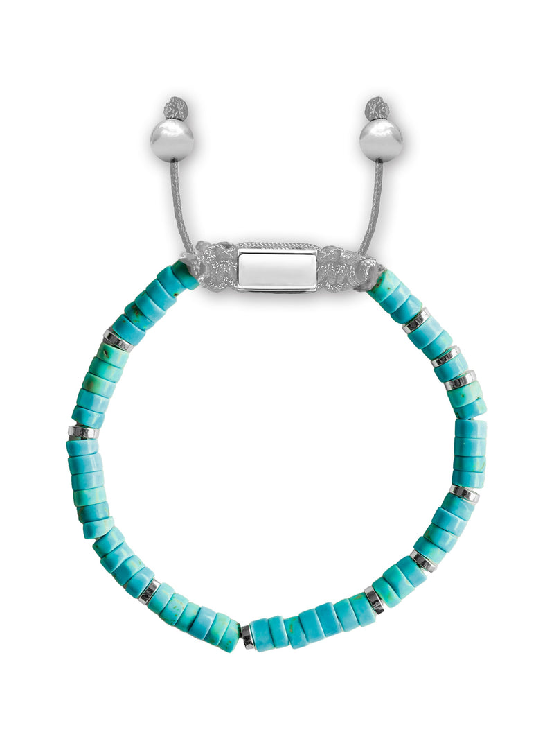 Brazalete Turquesa 4mm Heishi
