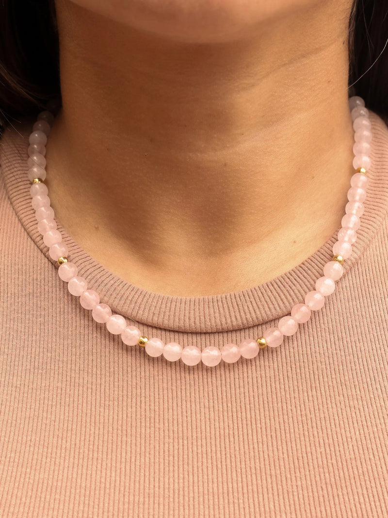 Choker Cuarzo Rosa 6mm - Tayrona Accesorios