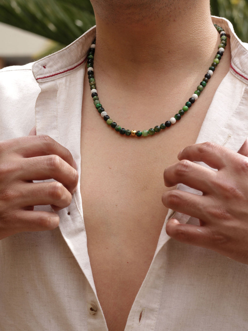 Collar Ojo de Tigre Verde Nevado