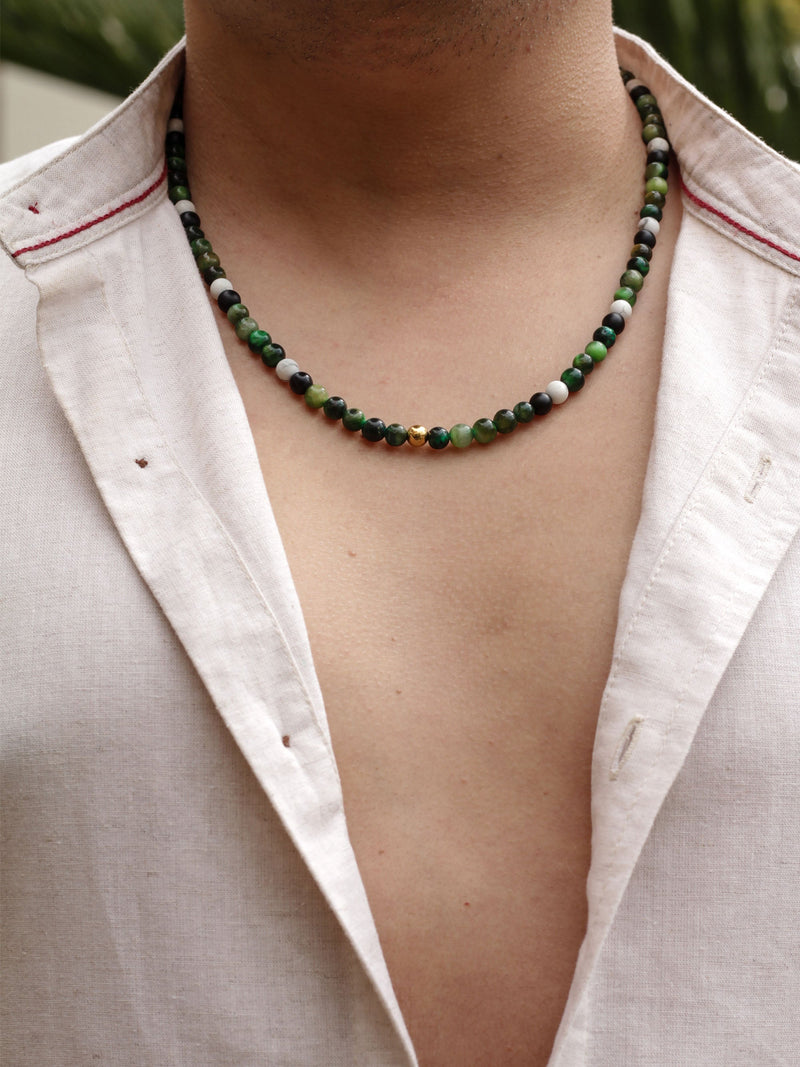 Collar Ojo de Tigre Verde Nevado