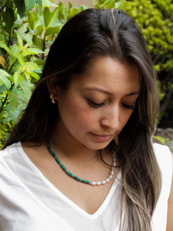 Collar Perla de Rio y Turquesa Africana