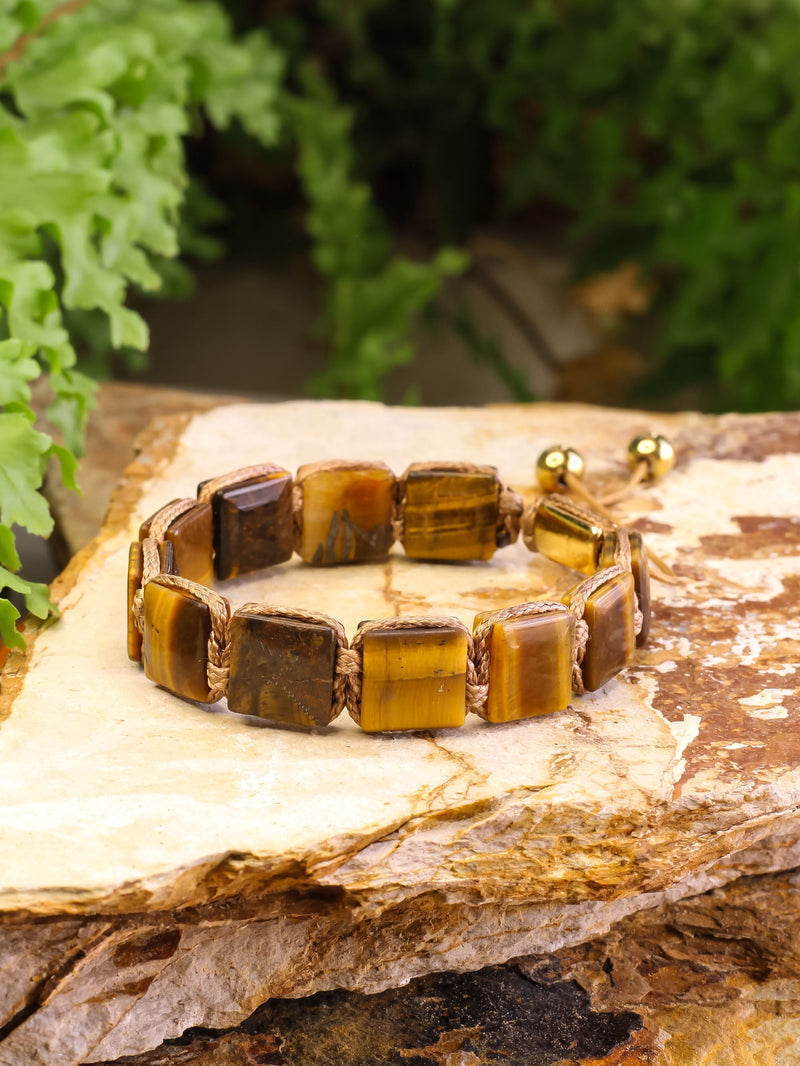 Brazalete Ojo de Tigre Cafe 10mm