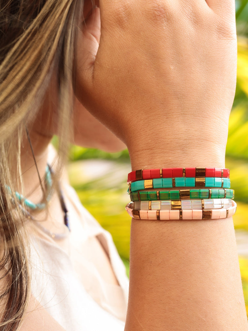 Brazalete Miyuki Tila Salmón 5mm - Tayrona Accesorios