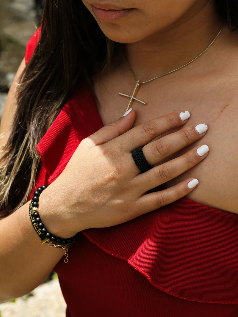 Anillo All Black 8 Puntos