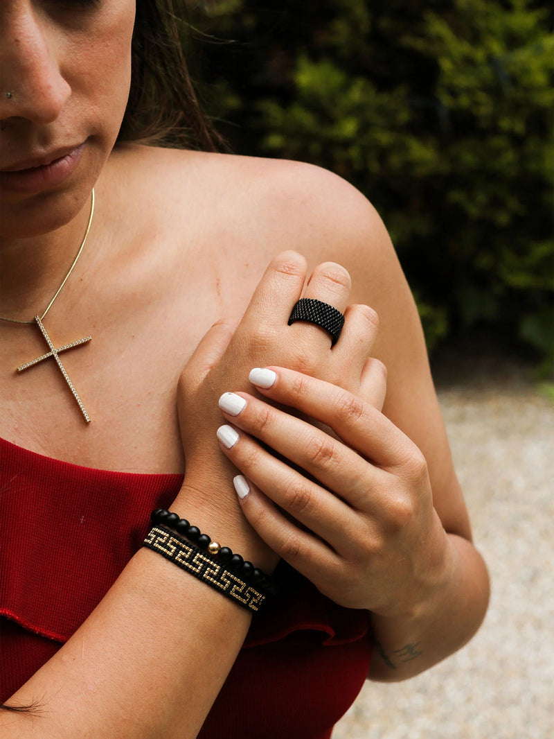 Anillo All Black 8 Puntos