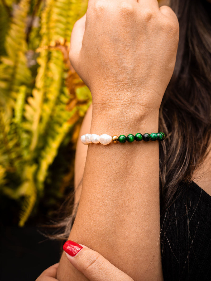 Brazalete Perla de Rio & Ojo de Tigre
