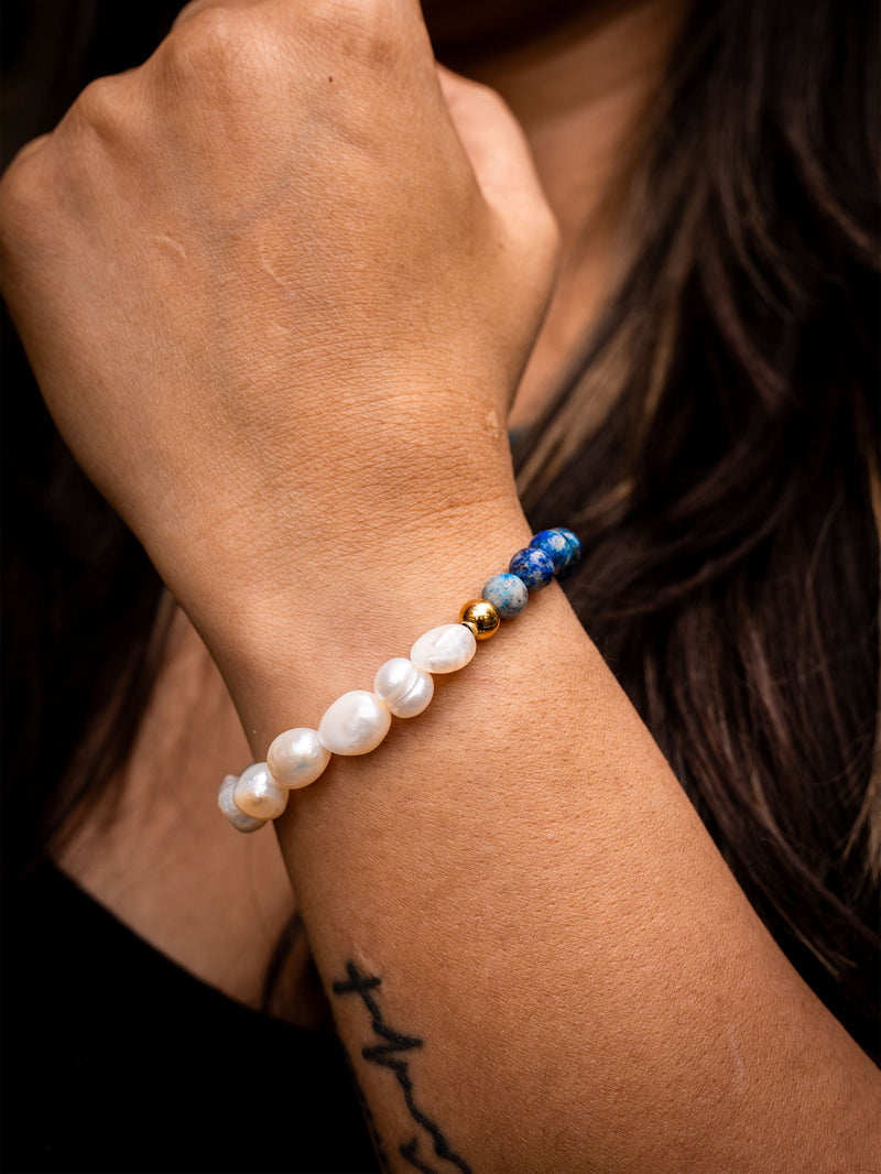 Brazalete Perla de Rio & Lapislázuli