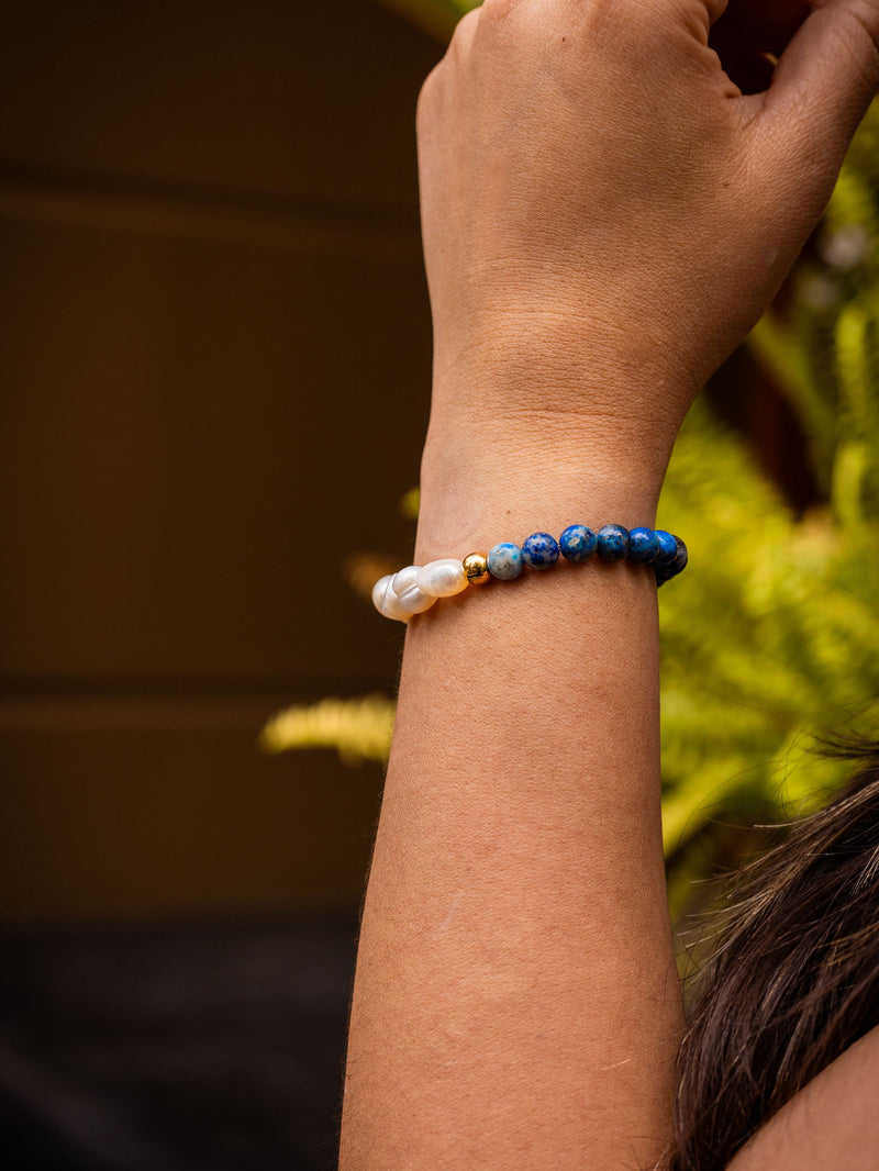 Brazalete Perla de Rio & Lapislázuli