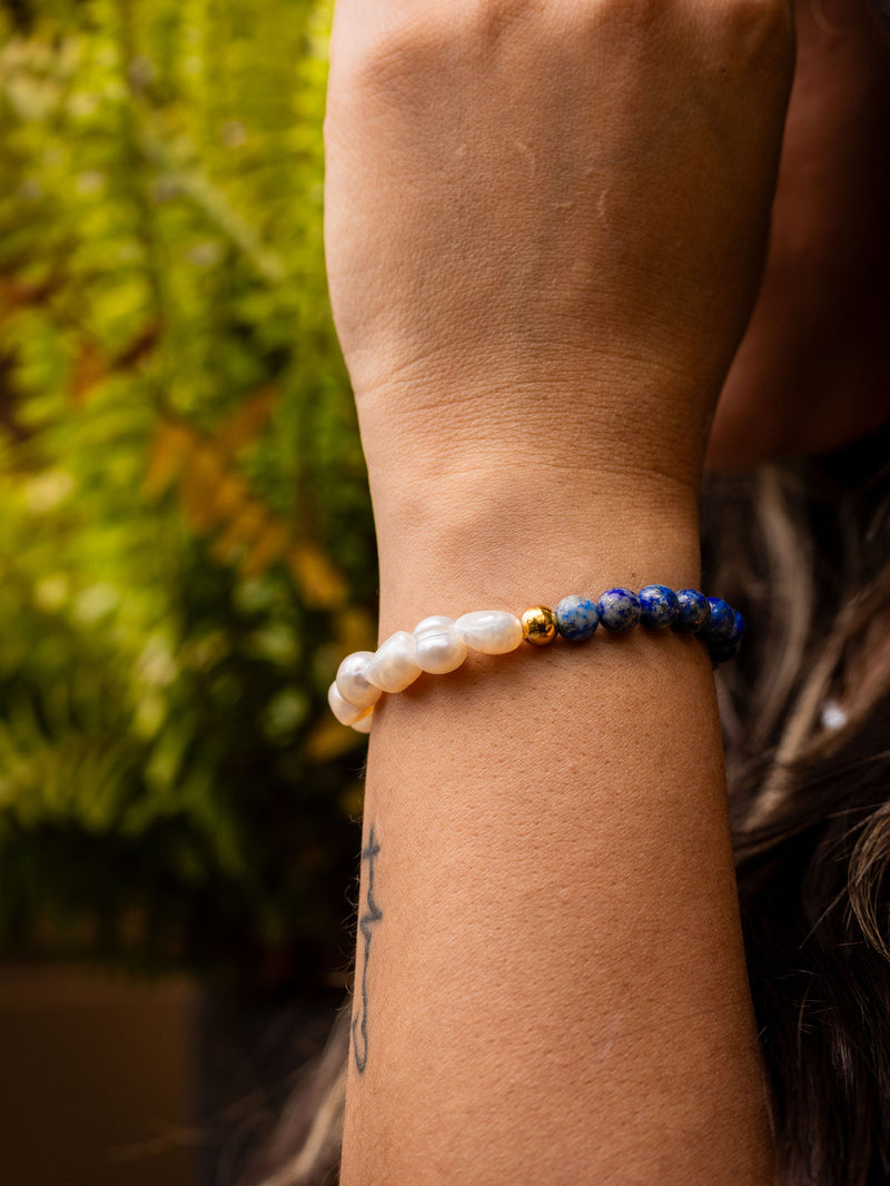 Brazalete Perla de Rio & Lapislázuli