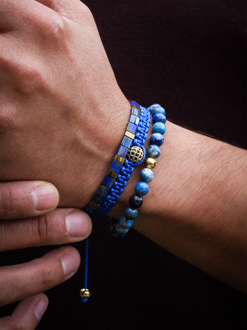 Brazalete Miyuki Tila Azul Marmolizado