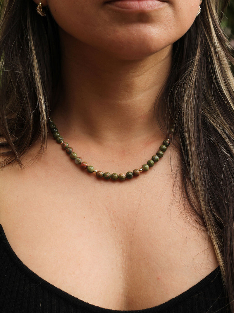 Choker Jasper Musgo 6mm
